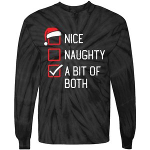 Nice Naughty List A Bit Of Both Christmas Tie-Dye Long Sleeve Shirt