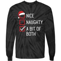 Nice Naughty List A Bit Of Both Christmas Tie-Dye Long Sleeve Shirt