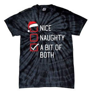 Nice Naughty List A Bit Of Both Christmas Tie-Dye T-Shirt