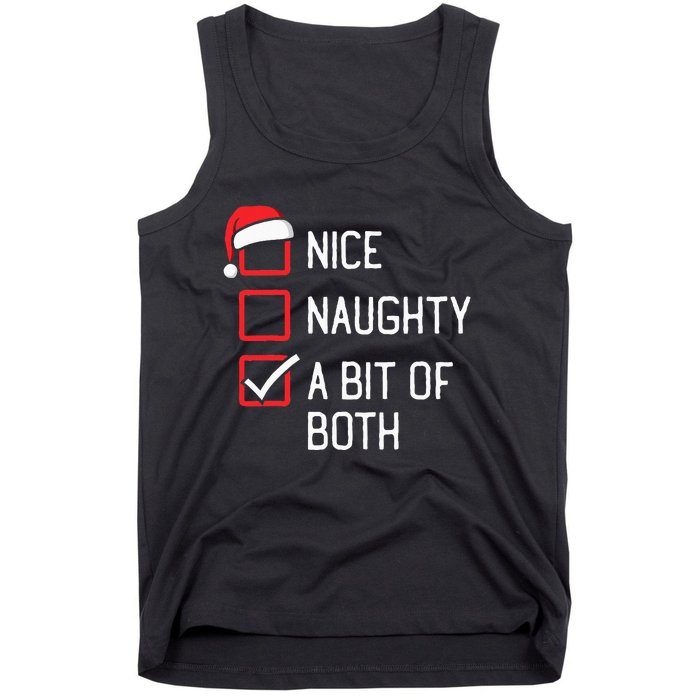 Nice Naughty List A Bit Of Both Christmas Tank Top