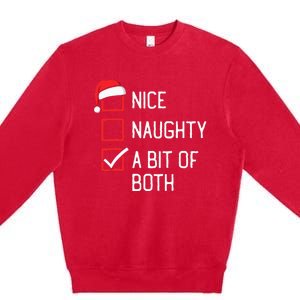 Nice Naughty List A Bit Of Both Christmas Premium Crewneck Sweatshirt