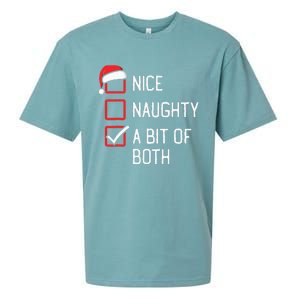 Nice Naughty List A Bit Of Both Christmas Sueded Cloud Jersey T-Shirt