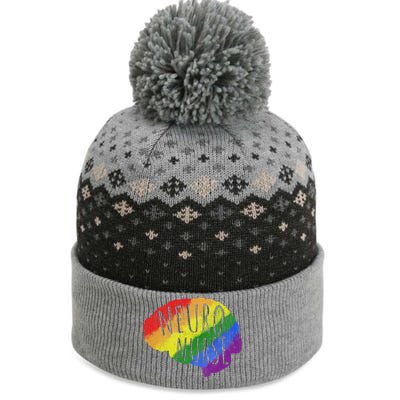 Neuro Nurse Lgbt Brain Cute Gift The Baniff Cuffed Pom Beanie