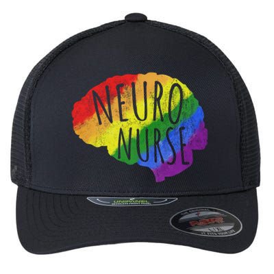 Neuro Nurse Lgbt Brain Cute Gift Flexfit Unipanel Trucker Cap