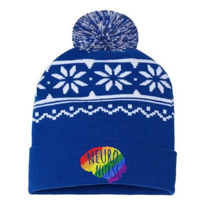 Neuro Nurse Lgbt Brain Cute Gift USA-Made Snowflake Beanie