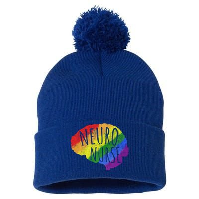 Neuro Nurse Lgbt Brain Cute Gift Pom Pom 12in Knit Beanie