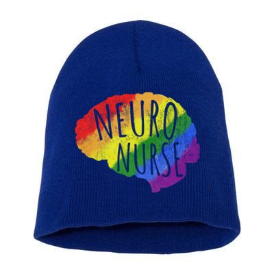 Neuro Nurse Lgbt Brain Cute Gift Short Acrylic Beanie