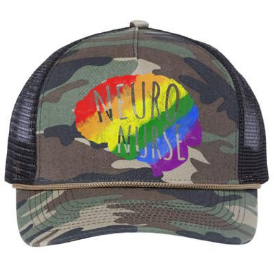 Neuro Nurse Lgbt Brain Cute Gift Retro Rope Trucker Hat Cap