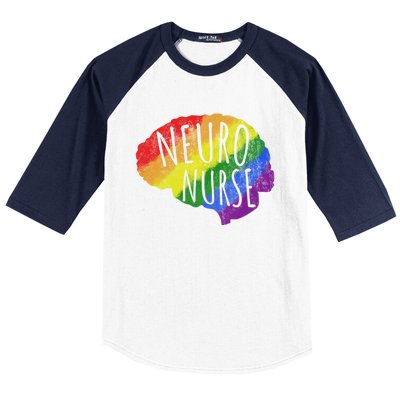 Neuro Nurse Lgbt Brain Cute Gift Baseball Sleeve Shirt