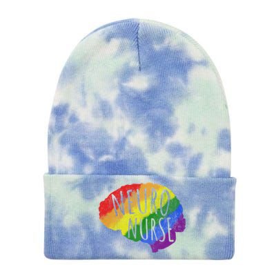 Neuro Nurse Lgbt Brain Cute Gift Tie Dye 12in Knit Beanie