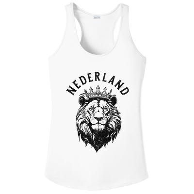 Nederland Netherlands Lion Dutch Holland Vintage Orange Ladies PosiCharge Competitor Racerback Tank