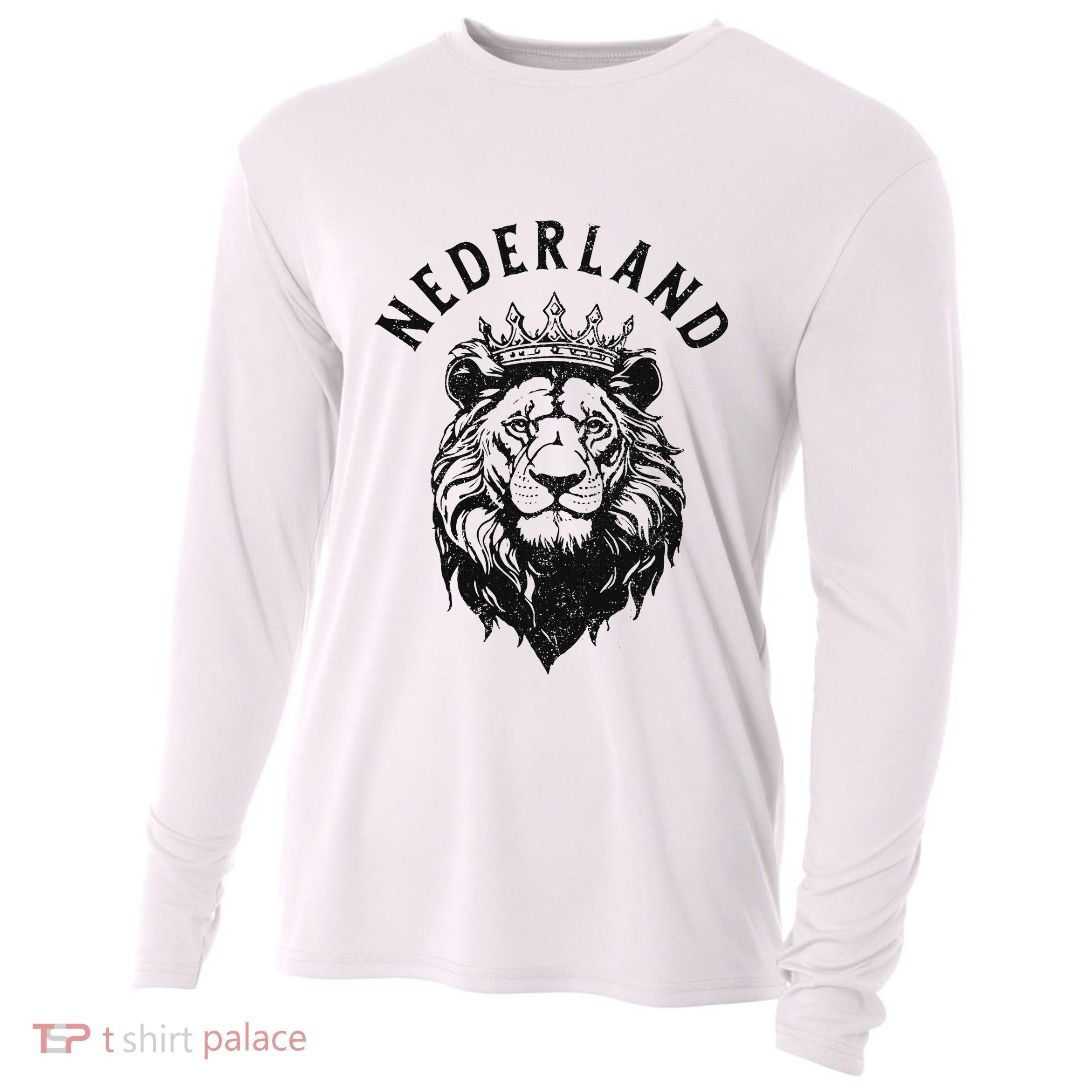 Nederland Netherlands Lion Dutch Holland Vintage Orange Cooling Performance Long Sleeve Crew