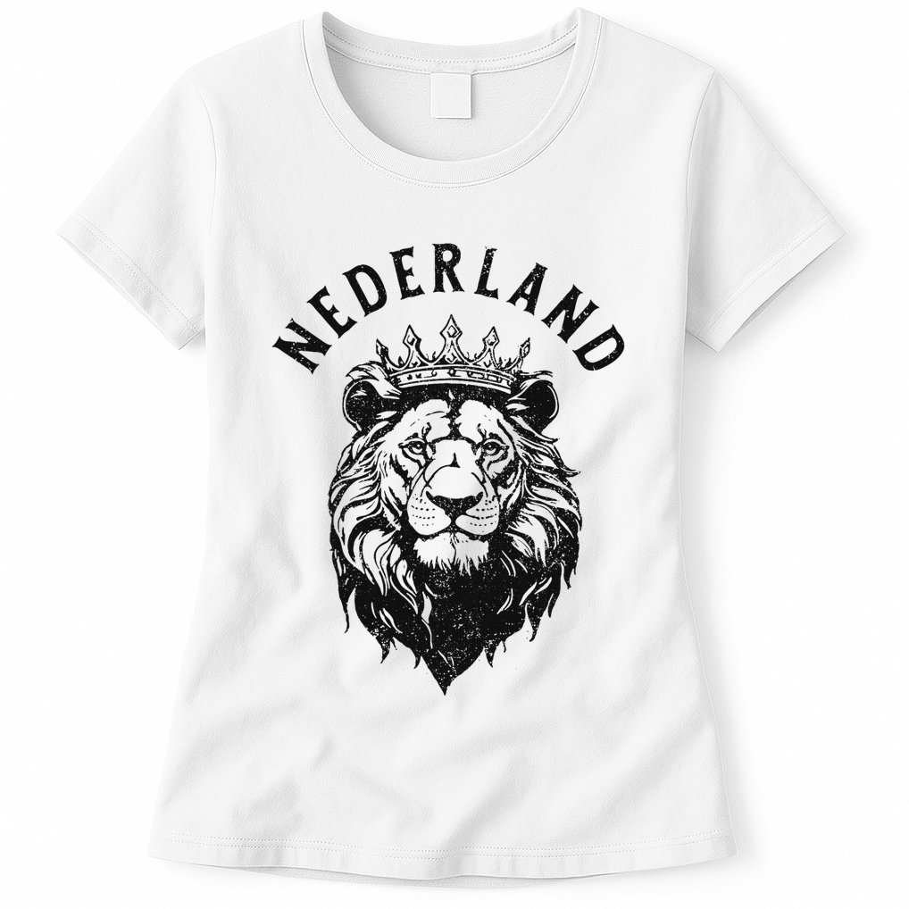 Nederland Netherlands Lion Dutch Holland Vintage Orange Womens T-Shirt
