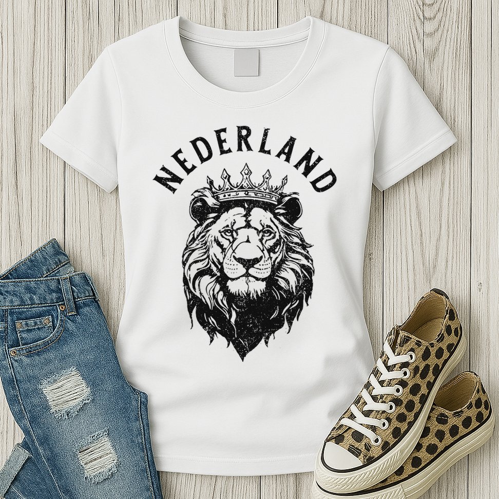 Nederland Netherlands Lion Dutch Holland Vintage Orange Womens T-Shirt