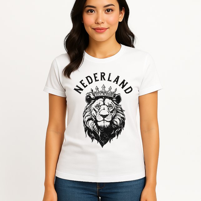 Nederland Netherlands Lion Dutch Holland Vintage Orange Womens T-Shirt