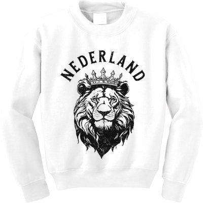 Nederland Netherlands Lion Dutch Holland Vintage Orange Kids Sweatshirt