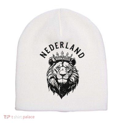 Nederland Netherlands Lion Dutch Holland Vintage Orange Short Acrylic Beanie