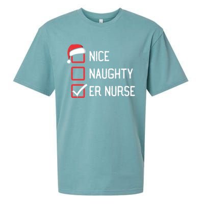 Nice Naughty List Er Emergency Room Nurse Matching Christmas Gift Sueded Cloud Jersey T-Shirt