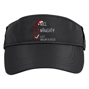 Nice Naughty Left Unsupervised Christmas List Santa Claus Adult Drive Performance Visor