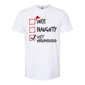 Nice Naughty List Left Unsupervised Funny Christmas Family Softstyle CVC T-Shirt