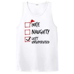 Nice Naughty List Left Unsupervised Funny Christmas Family PosiCharge Competitor Tank