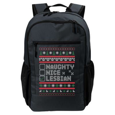 Naught Nice Lesbian Pride Funny Ugly Christmas Theme Party Gift Daily Commute Backpack