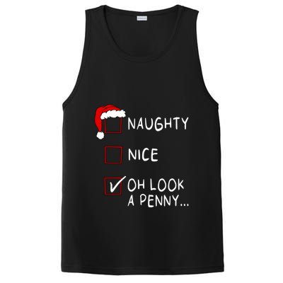 Naughty Nice List Oh Look A Penny Xmas Christmas Funny Gift PosiCharge Competitor Tank