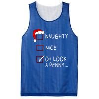 Naughty Nice List Oh Look A Penny Xmas Christmas Funny Gift Mesh Reversible Basketball Jersey Tank