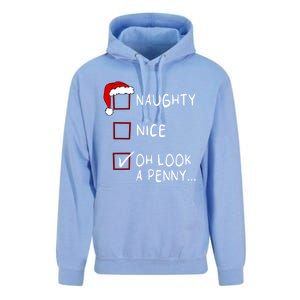 Naughty Nice List Oh Look A Penny Xmas Christmas Funny Gift Unisex Surf Hoodie