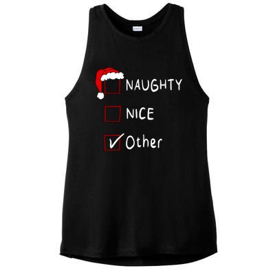 Naughty Nice List Other Funny Xmas Christmas Gift Ladies PosiCharge Tri-Blend Wicking Tank