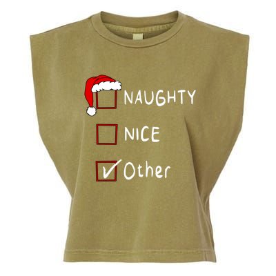 Naughty Nice List Other Funny Xmas Christmas Gift Garment-Dyed Women's Muscle Tee