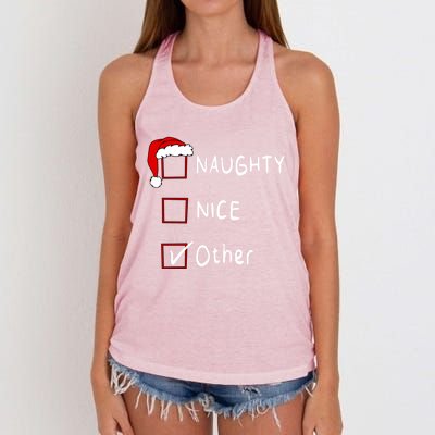 Naughty Nice List Other Funny Xmas Christmas Gift Women's Knotted Racerback Tank