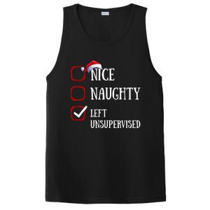 Nice Naughty Left Unsupervised Christmas List Santa Claus Meaningful Gift PosiCharge Competitor Tank