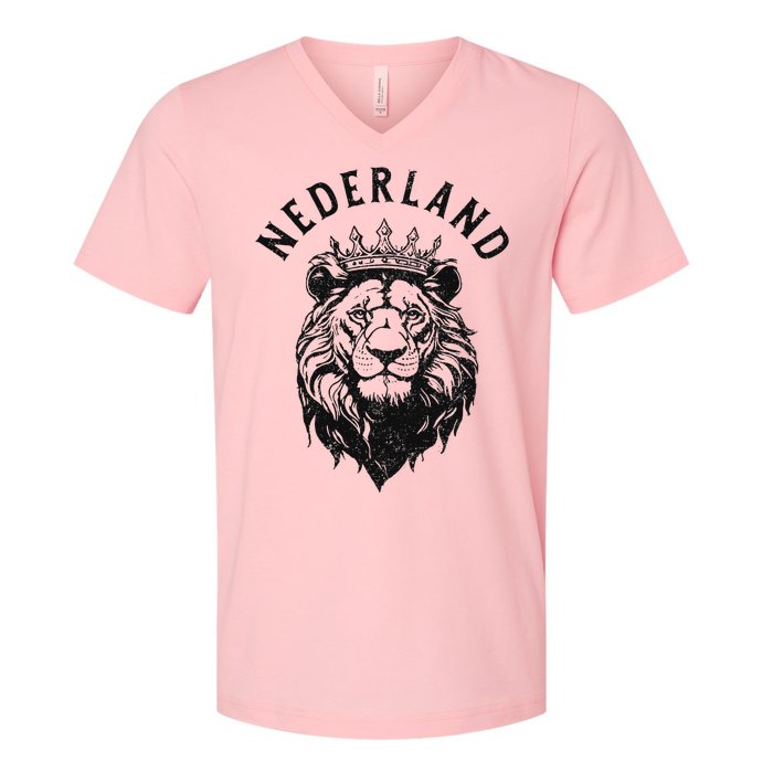 Nederland Netherlands Lion Dutch Holland V-Neck T-Shirt