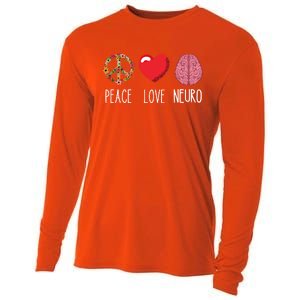 Neuro Nurse Love Peace Neuroscience Brain Nursing Lover Gift Cooling Performance Long Sleeve Crew