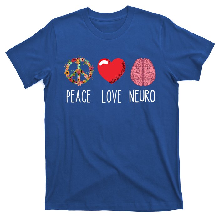 Neuro Nurse Love Peace Neuroscience Brain Nursing Lover Gift T-Shirt