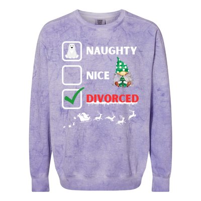 Naughty Nice List Funny Christmas Santa Gnome Colorblast Crewneck Sweatshirt