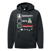 Naughty Nice List Funny Christmas Santa Gnome Performance Fleece Hoodie