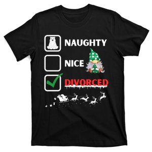 Naughty Nice List Funny Christmas Santa Gnome T-Shirt