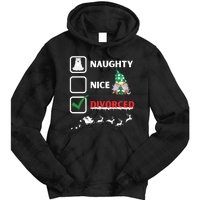 Naughty Nice List Funny Christmas Santa Gnome Tie Dye Hoodie