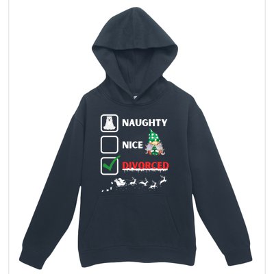 Naughty Nice List Funny Christmas Santa Gnome Urban Pullover Hoodie