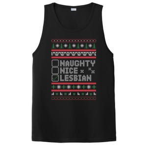 Naught Nice Lesbian Pride Funny Ugly Christmas Theme Party Gift PosiCharge Competitor Tank