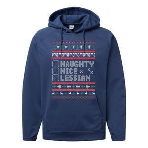 Naught Nice Lesbian Pride Funny Ugly Christmas Theme Party Gift Performance Fleece Hoodie