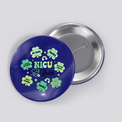 Nicu Nurse Lucky Shamrock Rainbow Happy St Patricks Day Cool Gift Button