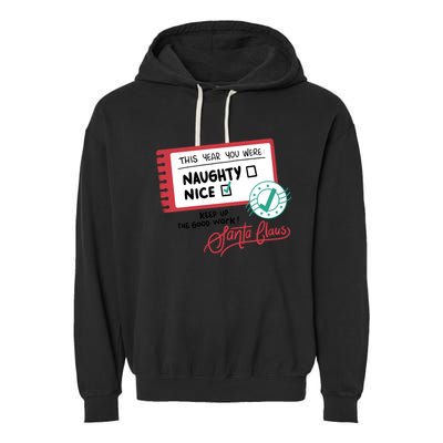 Naughty Nice List Santa Garment-Dyed Fleece Hoodie