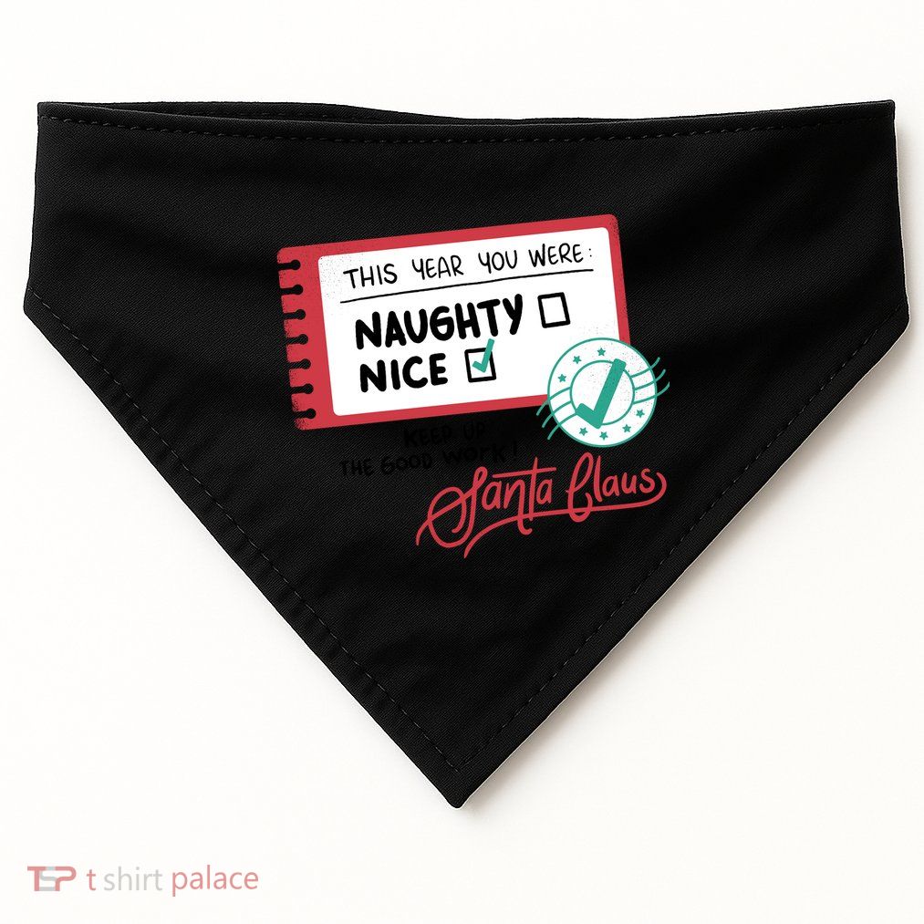 Naughty Nice List Santa USA-Made Doggie Bandana