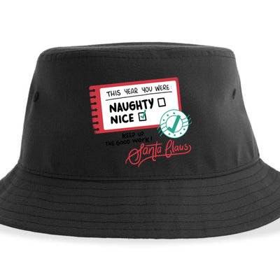 Naughty Nice List Santa Sustainable Bucket Hat