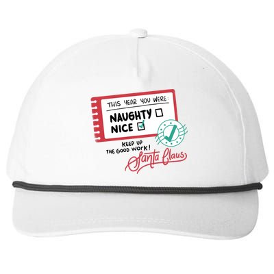 Naughty Nice List Santa Snapback Five-Panel Rope Hat