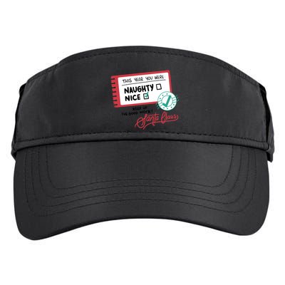 Naughty Nice List Santa Adult Drive Performance Visor
