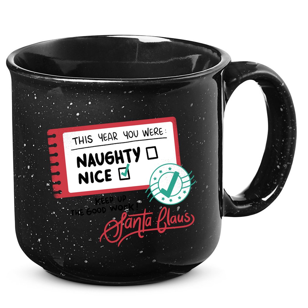 Naughty Nice List Santa 15oz Campfire Ceramic Mug
